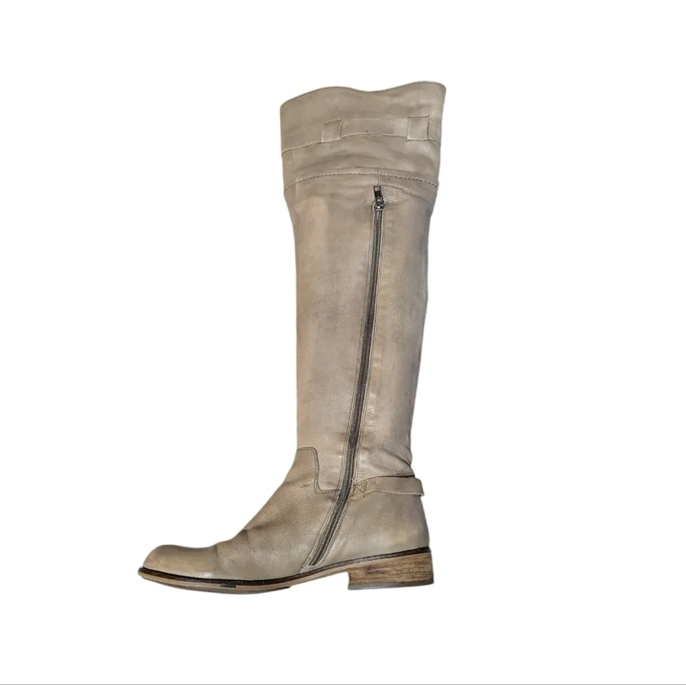 STEVEN by Steve Madden Sabra Knee-high Boot Ivory Taupe size 7.5